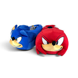 SEGA Sonic the Hedgehog Boys Size 2-3 Plush 3D Slippers Red Blue New